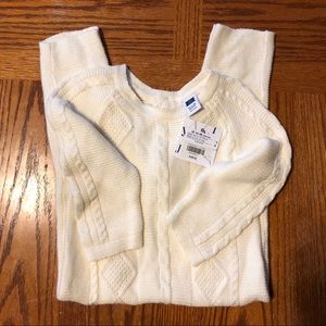 Janie and Jack Cable Knit One Piece Cream- Unisex